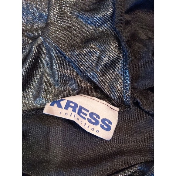 Kress Collection Womens Medium V neck Sleeveless Top Tank liquid metallic black - Picture 5 of 5